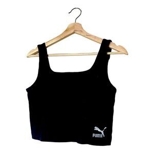 Puma black ribbed crop top size L